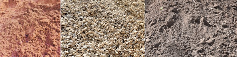 sand, gravel and top soil
